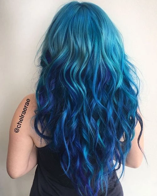 Teal Hair With Blue Highlights
