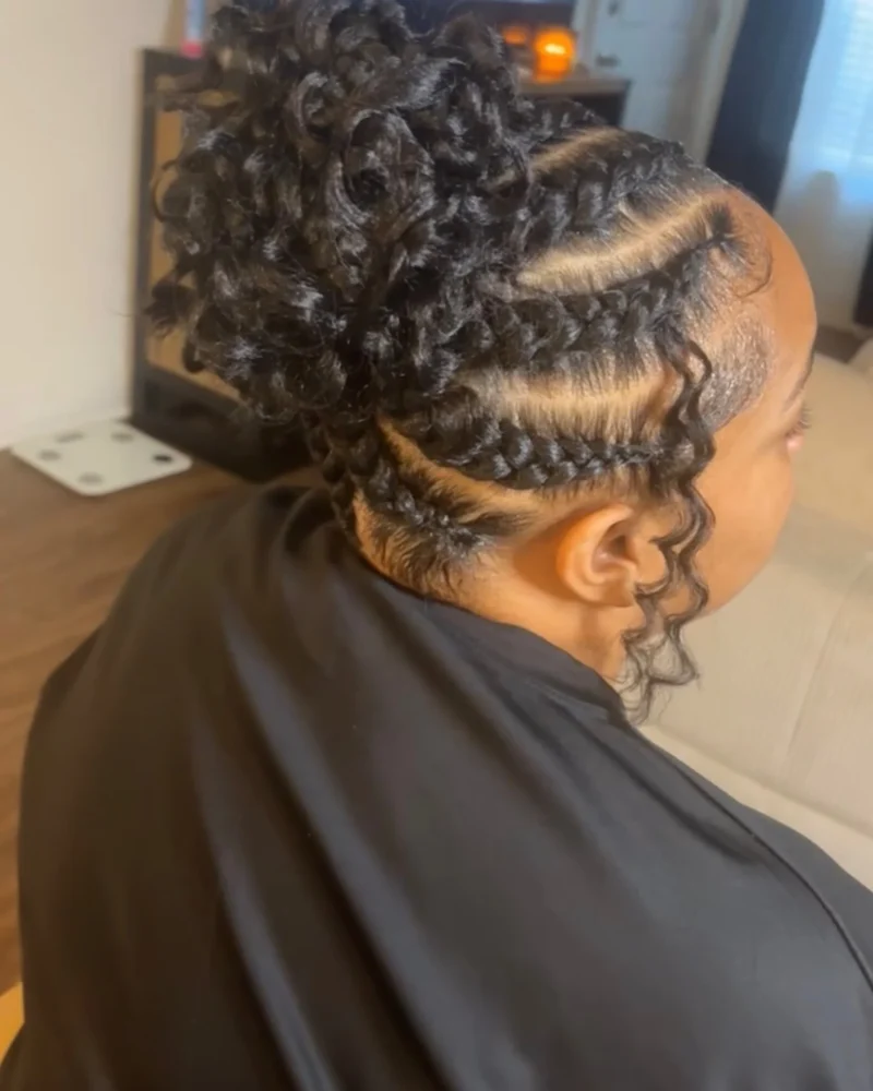 15 Curly Braids High Bun Hairstyle Ideas