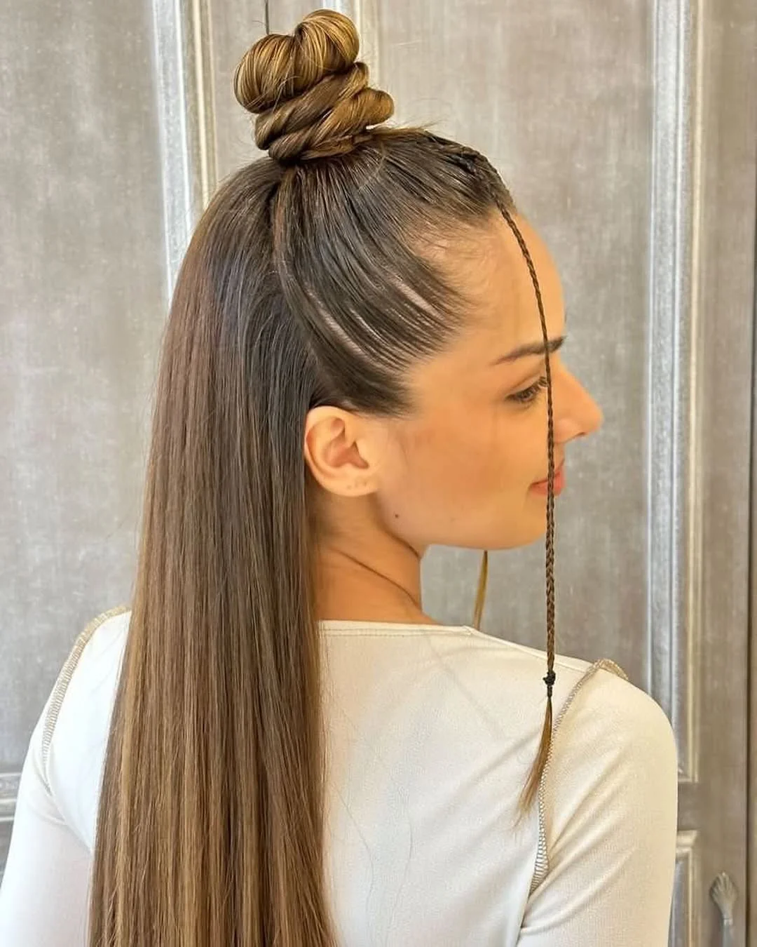 Half-Up Bun 2000s Hairstyle