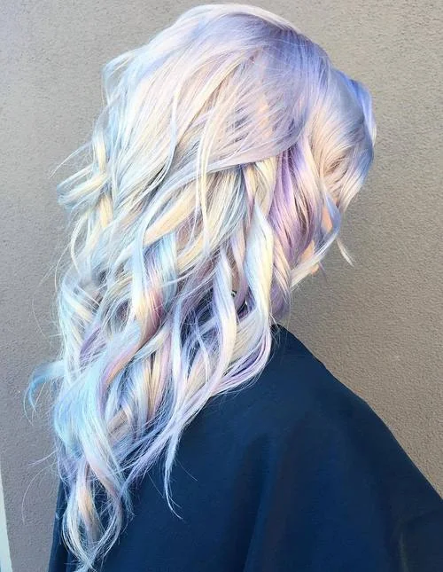 Platinum and lavender mermaid hair color