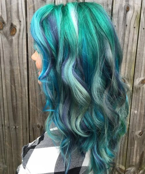 Teal Hair With Blue Highlights