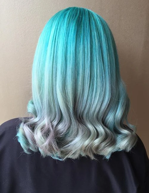 Teal To Gray Ombre Hair