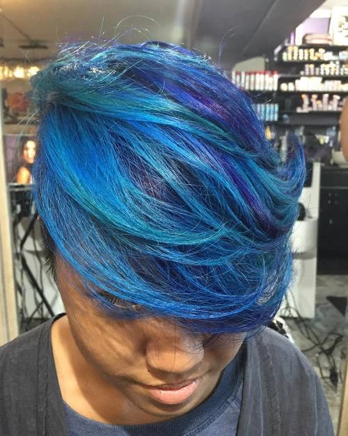Blue Hair With Teal Highlights