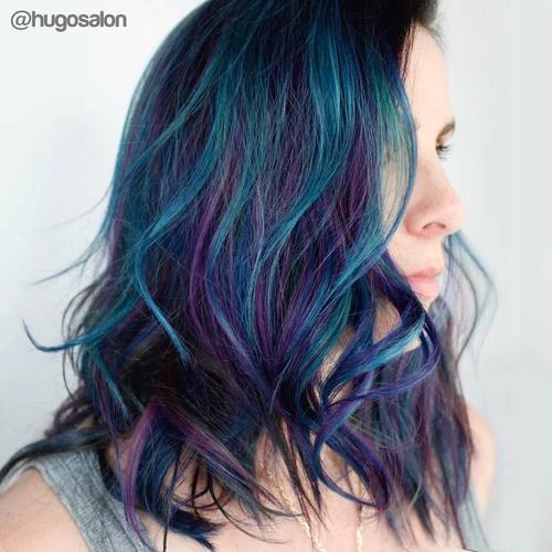 Teal Hair With Purple Highlights