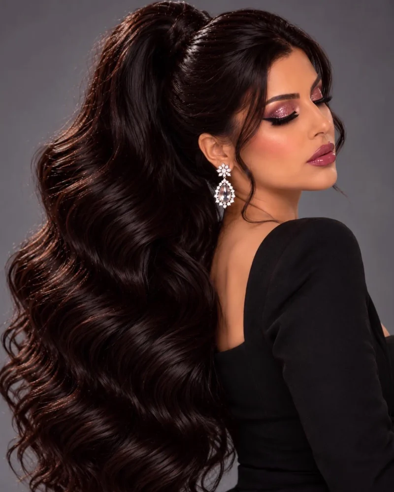 15 Wet Look Ponytail Ideas for Glossy Hair