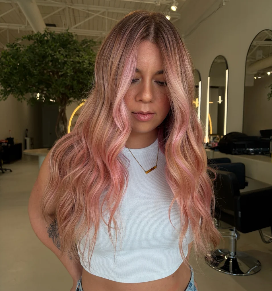 Pastel Pink Rose Gold Waves