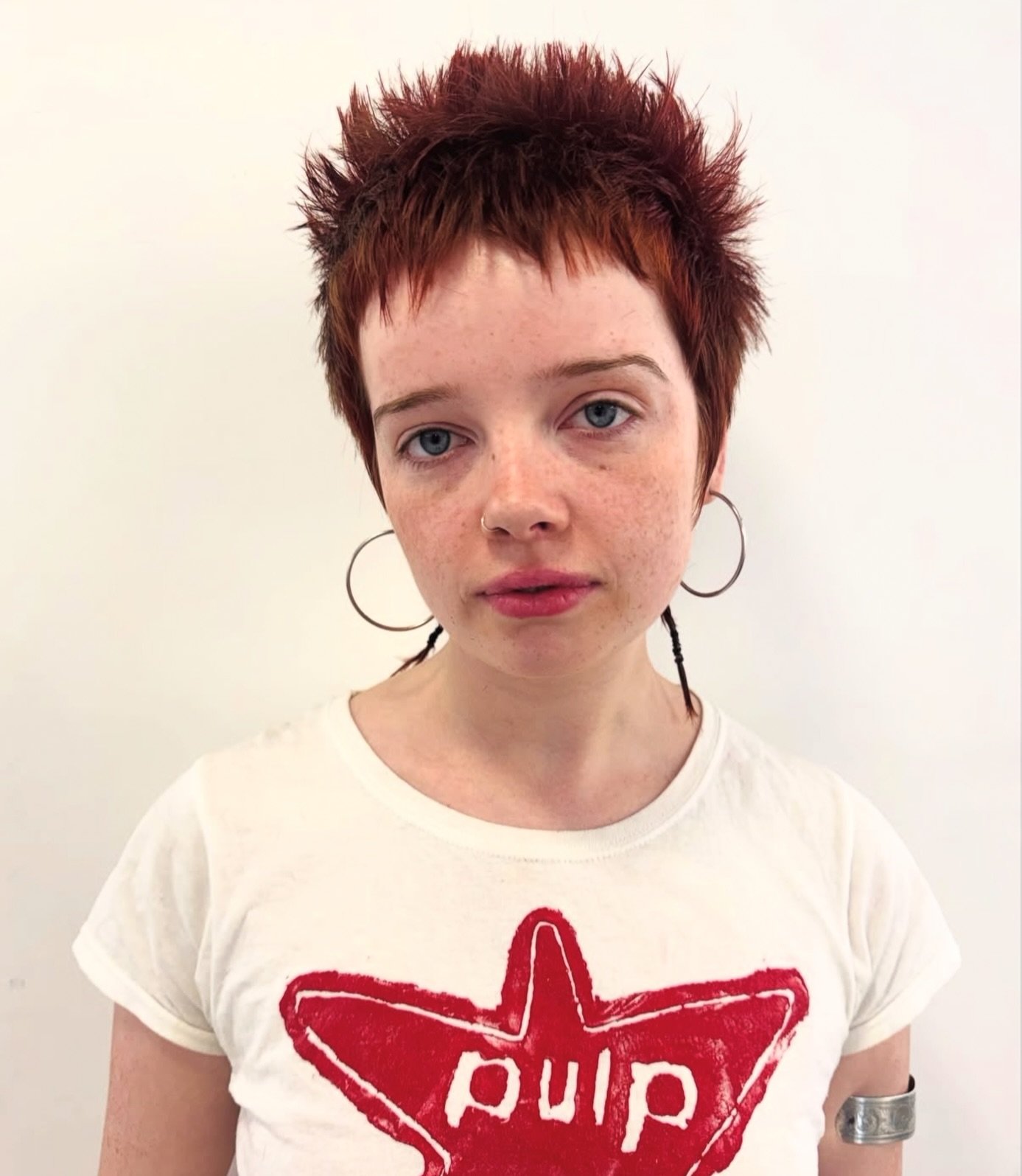 Textured spiky pixie for round faces